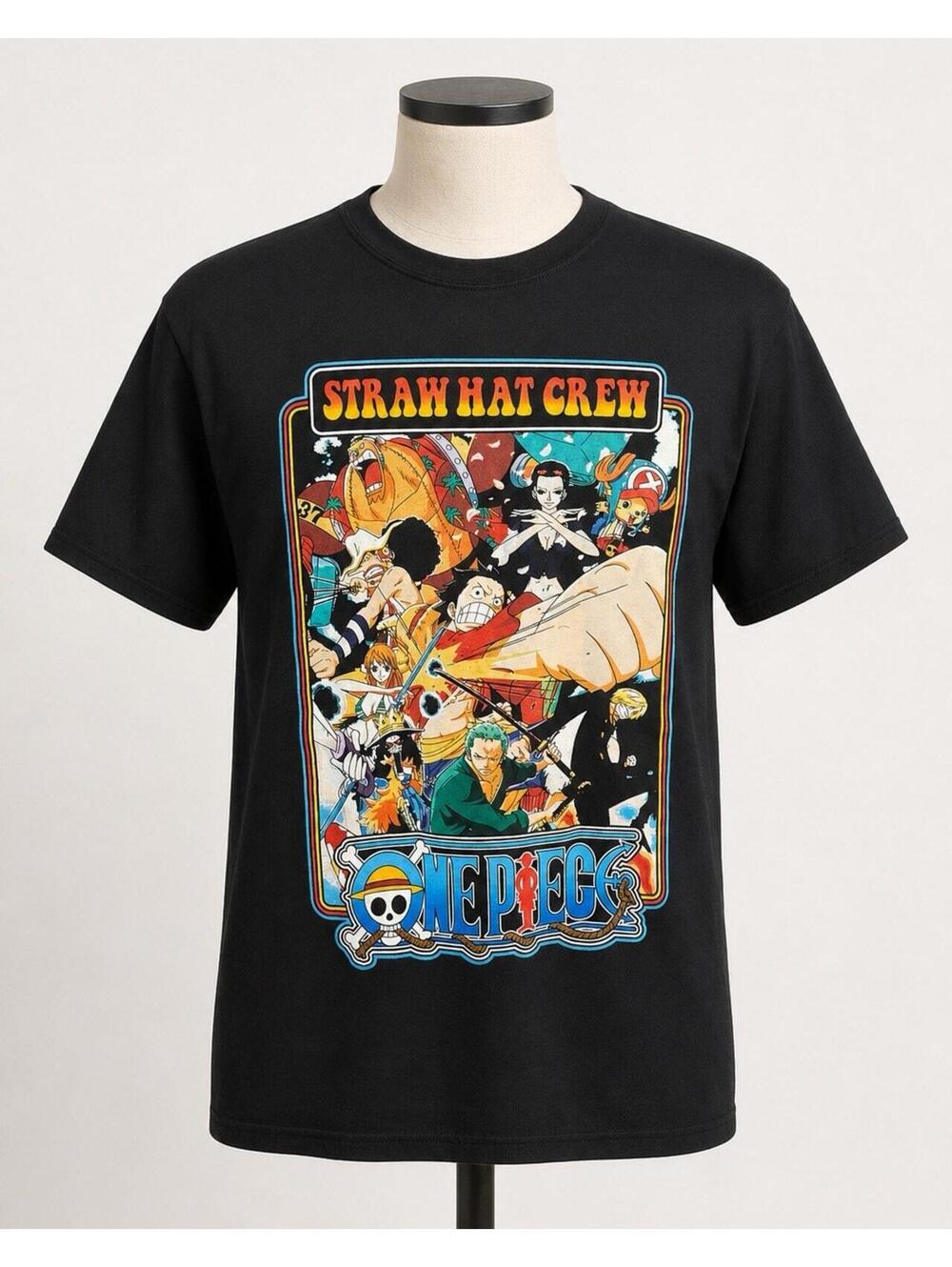 NEW One Piece Straw Hat Crew Anime Graphic T-Shirt Tee Black Size Small NEW wTAG